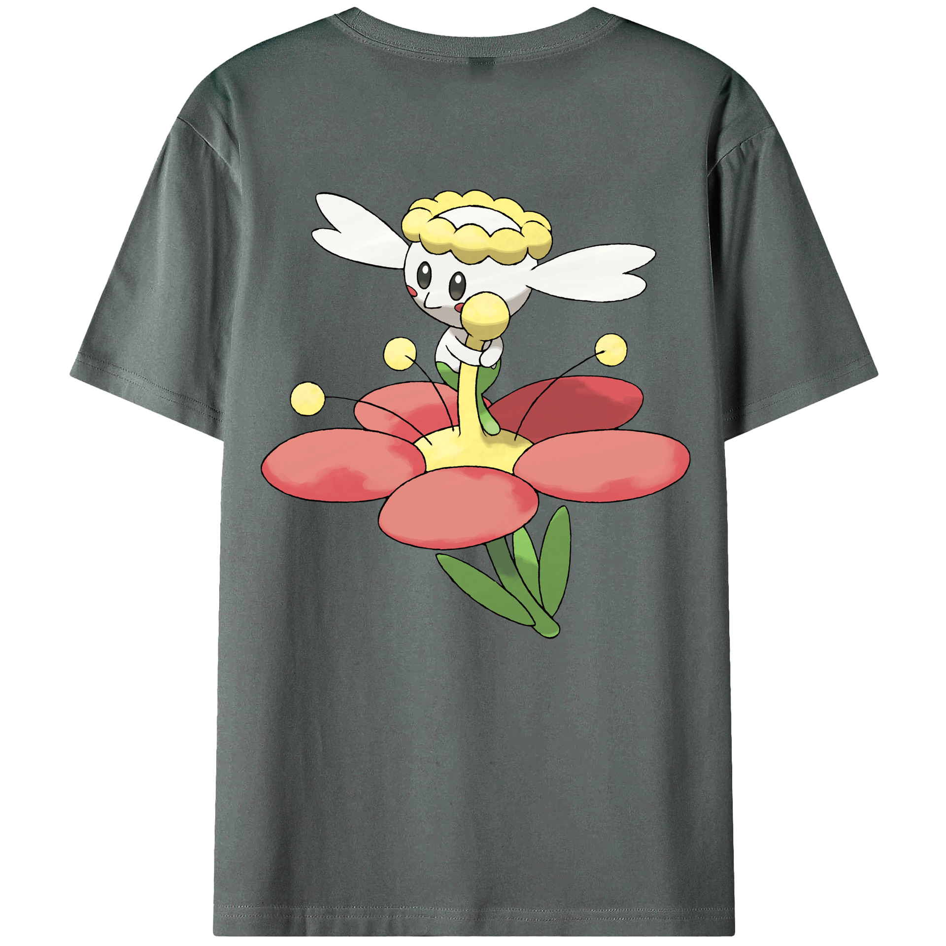 （画像用） ポケットモンスター Pokémon 綿100％ メンズ半袖Tシャツ（バックプリント） 通気性
